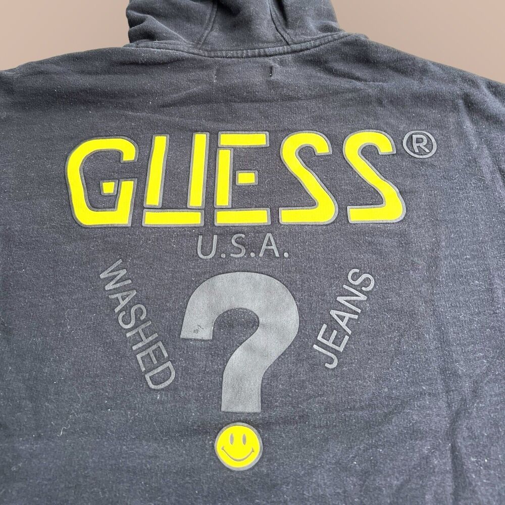 Chinatown Market x Guess Originals Black Yellow Hoodie Sweatshirt Size Medium